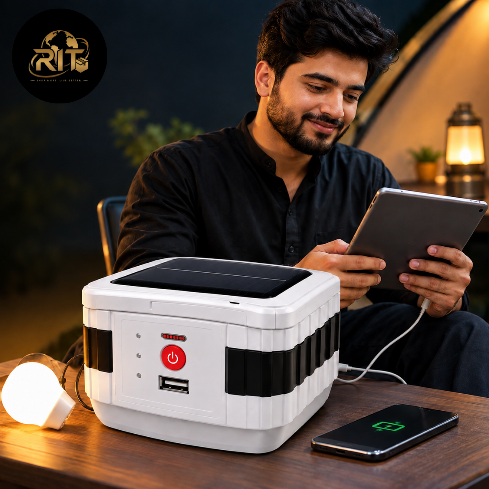 Portable solar power bank with USB output from RIT Store