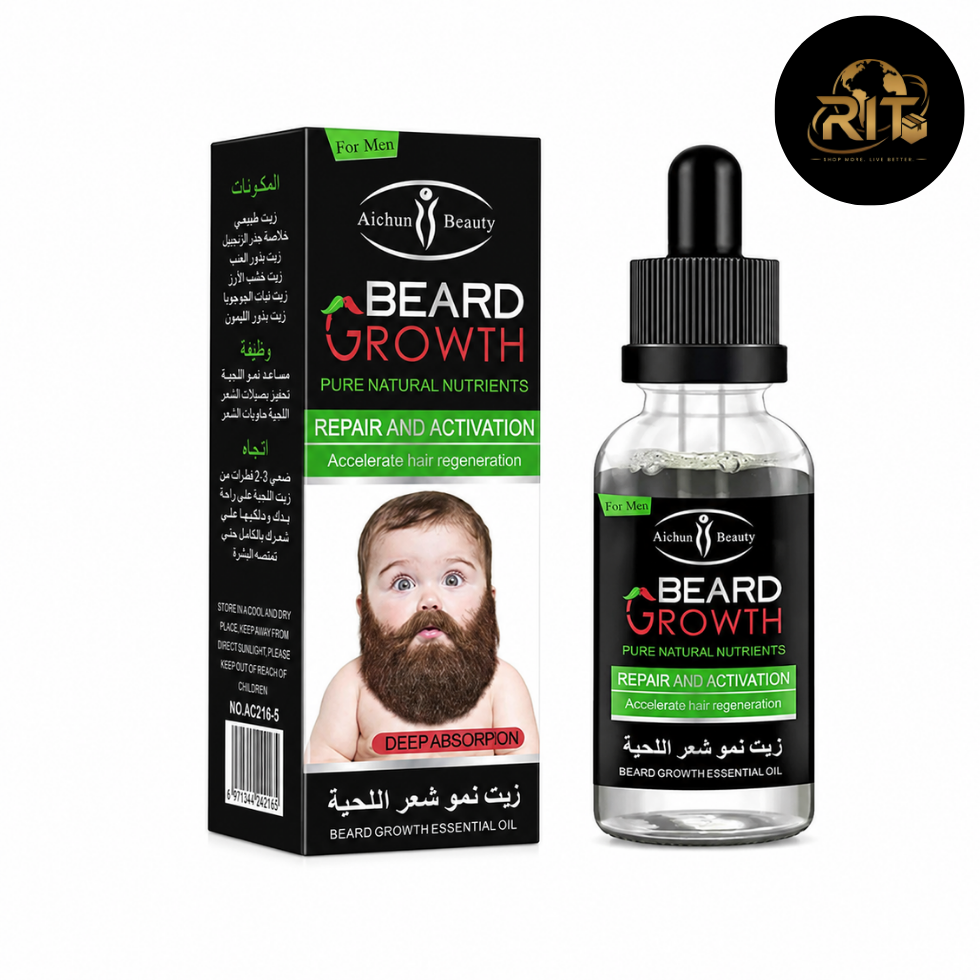 RIT Store beard growth oil bottle for men's grooming